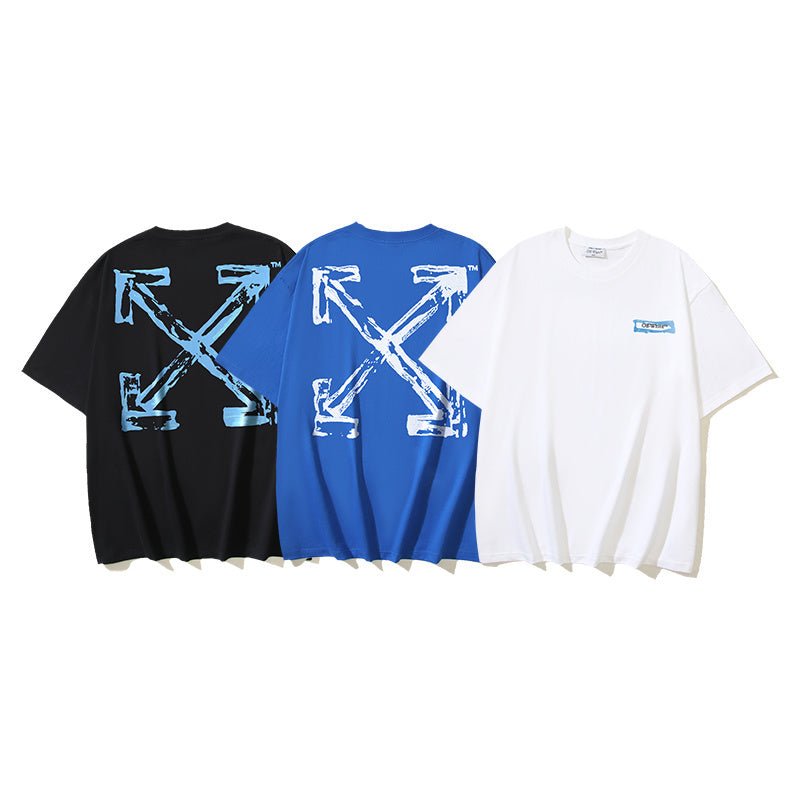 Off - White Blue Logo Tee - DripSparks