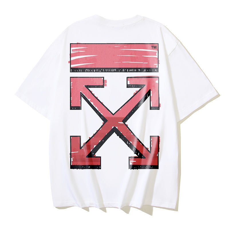 Off - White Red Print Tee - DripSparks